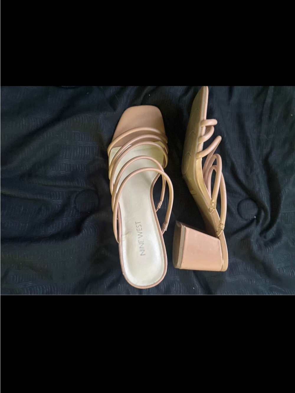 Nine West Pink Blush Strappy Block Heel Mules
